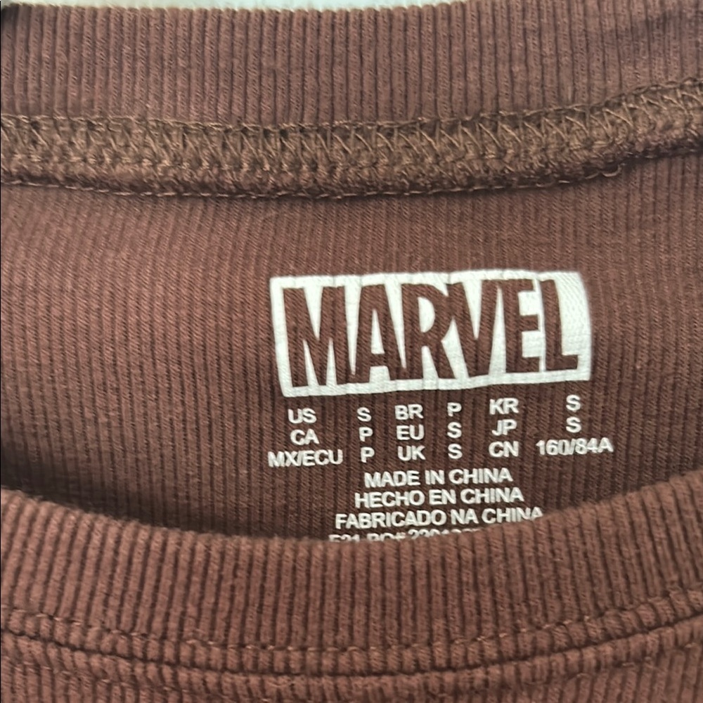 Marvel Red and Brown Crop Top - Picture 3 of 4